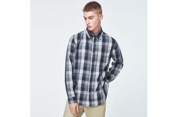 Image of Oakley Checked Woven Long Sleeve Shirt 5 - Mens, Grey Scale Check, Extra Large, FOA400537-9DF-XL