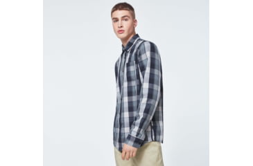 Image of Oakley Checked Woven Long Sleeve Shirt 5 - Mens, Grey Scale Check, Extra Large, FOA400537-9DF-XL