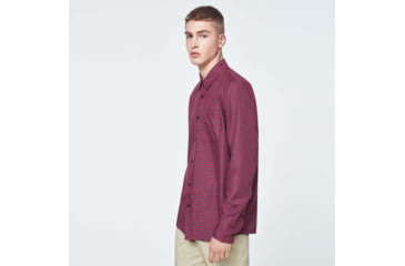 Image of Oakley Checked Woven Long Sleeve Shirt 6 - Mens, Mini Check Red-Blue, Extra Large, FOA400534-9DG-XL