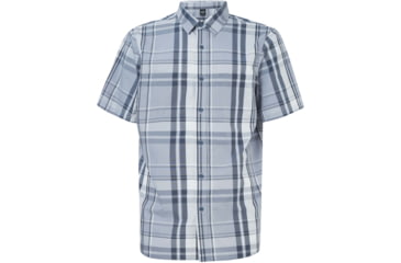 Image of Oakley Checked Woven Short Sleeve Shirt - Mens, Grey Check, Large, FOA400030-97Y-L