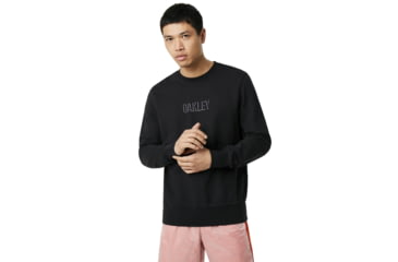 Image of Oakley Clean Logo Crew Fleece - Mens, Blackout, Medium, 472476-02E-M