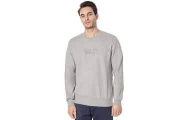 Image of Oakley Clean Logo Crew Fleece - Mens, Granite Heather, M, 472476-24L-M