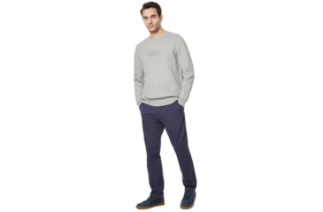Image of Oakley Clean Logo Crew Fleece - Mens, Granite Heather, M, 472476-24L-M