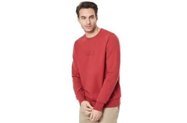 Image of Oakley Clean Logo Crew Fleece - Mens, Sundried Tomato, Extra Large, 472476-4ST-XL