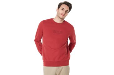 Image of Oakley Clean Logo Crew Fleece - Mens, Sundried Tomato, Small, 472476-4ST-S