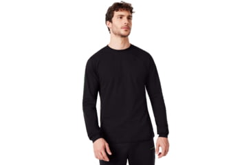 Image of Oakley College Long Sleeve Tee - Men's, Blackout, Extra Small, 457970-02E-XS