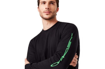 Image of Oakley College Long Sleeve Tee - Men's, Blackout, Extra Small, 457970-02E-XS
