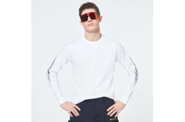 Image of Oakley College Long Sleeve Tee - Men's, White, Medium, FOA400609-100-M