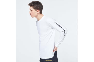 Image of Oakley College Long Sleeve Tee - Men's, White, Medium, FOA400609-100-M