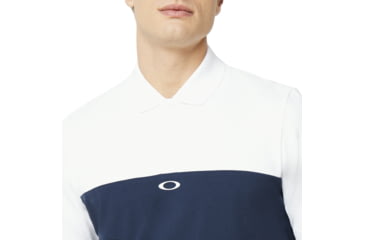 Image of Oakley Color Block Polo Short Sleeve - Mens, White, Extra Small 434322-100-XS