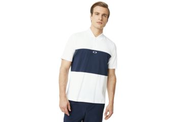 Image of Oakley Color Block Polo Short Sleeve - Mens, White, Extra Small 434322-100-XS