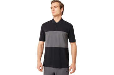 Image of Oakley Color Block Polo Short Sleeve - Mens, Blackout, Extra Large, 434322-02E-XL