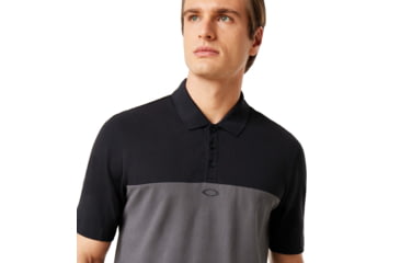 Image of Oakley Color Block Polo Short Sleeve - Mens, Blackout, Extra Large, 434322-02E-XL
