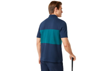 Image of Oakley Color Block Polo Short Sleeve - Mens, Foggy Blue, 2XL, 434322-6FB-XXL