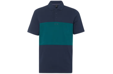 Image of Oakley Color Block Polo Short Sleeve - Mens, Foggy Blue, 2XL, 434322-6FB-XXL