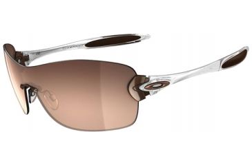 Image of Oakley Compulsive Squared Sunglasses - Clear frame w/ VR50 Brown Gradient Lenses 05-357