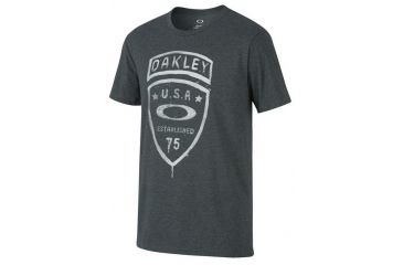 Image of Oakley Crest Tee, Jet Black Heather, Medium 452232-01S-MD
