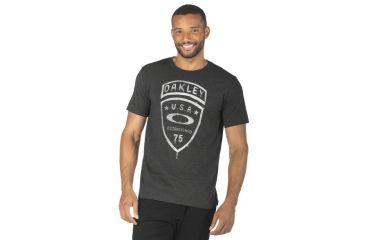 Image of Oakley Crest Tee, Jet Black Heather, Medium 452232-01S-MD