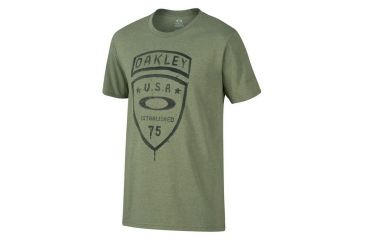 Image of Oakley Crest Tee, Worn Olive Light Heather, Medium 452232-75S-MD