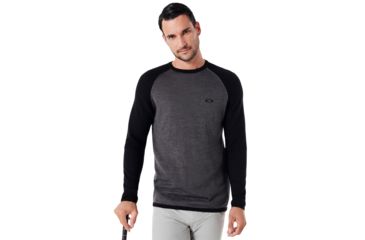 Image of Oakley Crew Neck Engineered Knit - Mens, Athletic Heather Grey, 2XL, 434242-24G-XXL