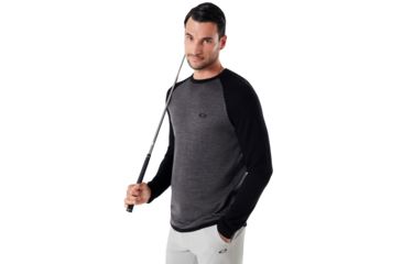 Image of Oakley Crew Neck Engineered Knit - Mens, Athletic Heather Grey, 2XL, 434242-24G-XXL