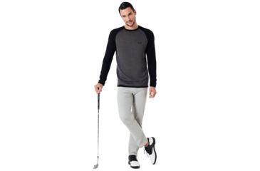 Image of Oakley Crew Neck Engineered Knit - Mens, Athletic Heather Grey, 2XL, 434242-24G-XXL
