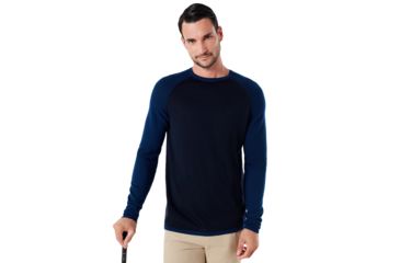 Image of Oakley Crew Neck Engineered Knit - Mens, Fathom, 2XL, 434242-6AC-XXL
