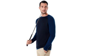 Image of Oakley Crew Neck Engineered Knit - Mens, Fathom, 2XL, 434242-6AC-XXL