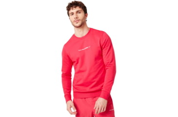 Image of Oakley Crew Neck Logo Stretch Sweater - Mens, Virtual Pink, Large, 472555-89D-L