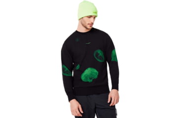 Image of Oakley Crew Neck Medusa Sweater - Mens, Laser Green, Small, 461780-73E-S
