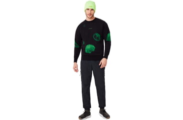 Image of Oakley Crew Neck Medusa Sweater - Mens, Laser Green, Small, 461780-73E-S