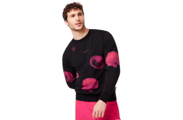 Image of Oakley Crew Neck Medusa Sweater - Mens, Virtual Pink, Medium, 461780-89D-M