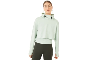 Image of Oakley Crop Fleece Hoodie - Womens, Aqua Foam, Extra Small, 561324-7B4-XS