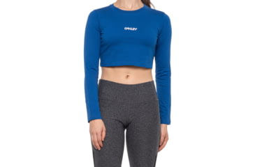 Image of Oakley Cropped Long Sleeve Tee - Womens, Blue Power, Large, 552436-6PB-L