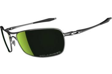 Image of Oakley Crosshair 2.0 Sunglasses, Emerald Iridium Polarized Lens, Polished Black Frame OO4044-09