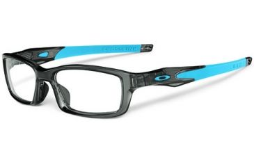 Image of Oakley Crosslink Eyeglass Frames with Non-Rx Lenses, Grey Smoke/Sky Blue Frame, 53mm OX8027-1253