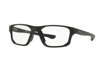Image of Oakley CROSSLINK FIT OX8136M Progressive Prescription Eyeglasses 813601-53 - Satin Black Frame, Clear Lenses