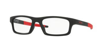 Image of Oakley Crosslink Pitch Bifocal Prescription Eyeglasses 803713-52 - Satin Black/red Frame