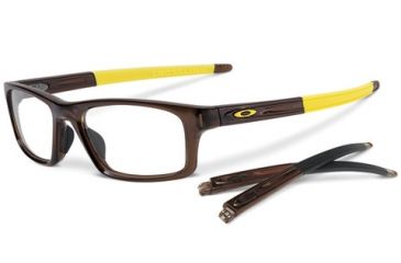 Image of Oakley Crosslink Pitch Bifocal Prescription Eyeglasses, Bark/Yellow Frame, OX8037-0352BI