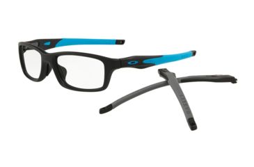 Image of Oakley CROSSLINK RANGE A OX8044 Eyeglass Frames 804401-55 - Satin Black/Sky Blue Frame, Clear Lenses