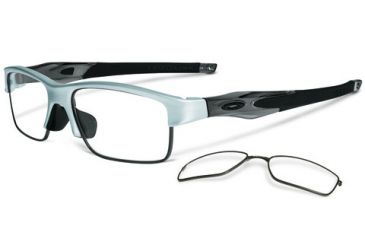 Image of Oakley Crosslink Switch Asian Fit Eyeglasses, Brushed Aluminum Frame OX3150-0356