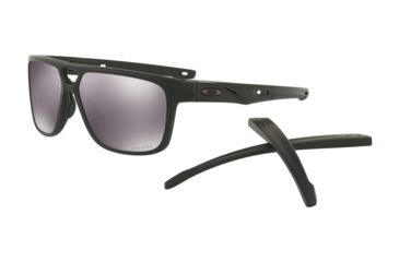 Image of Oakley CROSSRANGE PATCH OO9382 Sunglasses 938225-60 - Matte Black Frame, Prizm Black Lenses