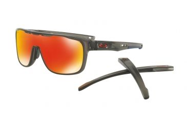 Image of Oakley CROSSRANGE SHIELD OO9387 Progressive Prescription Sunglasses OO9387-938704-31 - Lens Diameter 131 mm, Lens Diameter 31 mm, Frame Color Matte Grey Smoke