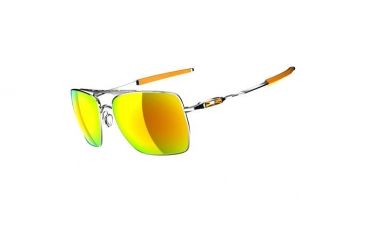 Image of Oakley Deviation Polished Chrome Frame w/ Fire Iridium Lenses Men's Sunglasses OO4061-03