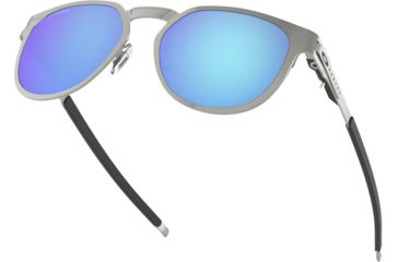 Image of Oakley DIECUTTER OO4137 Sunglasses 413704-55 - Satin Chrome Frame, Prizm Sapphire Lenses