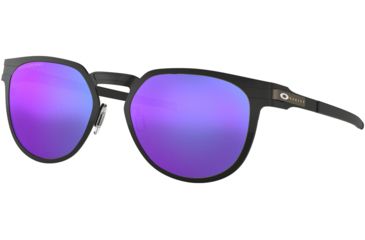 Image of Oakley DIECUTTER OO4137 Sunglasses 413706-55 - Satin Black Frame, Violet Iridium Polarized Lenses