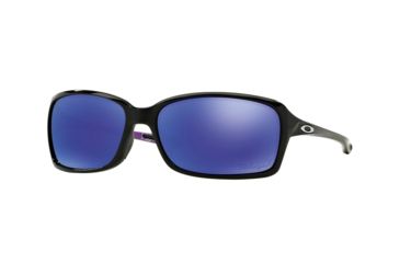 Image of Oakley Dispute Womens Sunglasses 923312-60 - Polished Black Frame, Violet Iridium Polarized Lenses