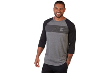 Image of Oakley Edge 3/4 Raglan - Mens, Athletic Heather Grey, Extra Large, 433867-24G-XL