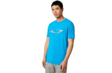 Image of Oakley Ellipse Usa Short Sleeve - Mens, Hawaiian Blue, Extra Small, 457355-6HB-XS