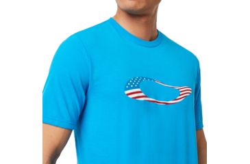 Image of Oakley Ellipse Usa Short Sleeve - Mens, Hawaiian Blue, Extra Small, 457355-6HB-XS